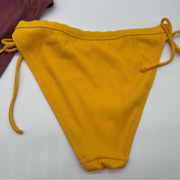 Lot of 2 NWT Urban Outfitters Bikini Bottoms in Brown and Ribbed Yellow-Size L - Picture 6 of 8
